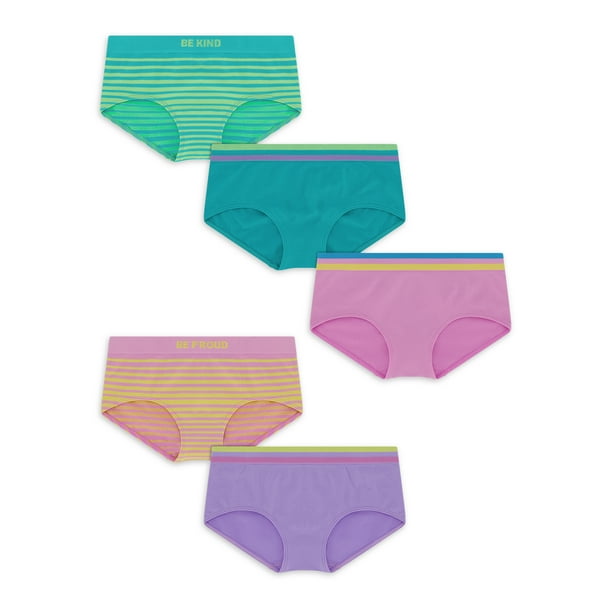 Athletic Works Girls Seamless Brief Underwear, 5-Pack, Sizes S-XL ...