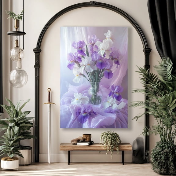 Gentle Purple White Iris Canvas Print - Urban Studio