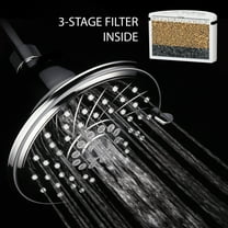 Spa Shower Head with 7 Settings Chrome Finish High Pressure Built-in Filter