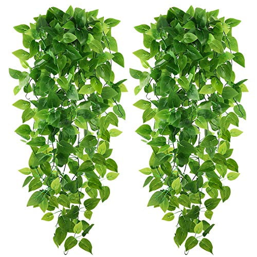 TELDRASSIL 2-Pack Artificial Hanging Plants 3.6Ft Fake Ivy Plants Fake Hanging Plants Fake Leaves Greeny for Wedding Indoor Outdoor Decoration