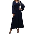 thumbnail image 1 of Vestido elegante largo hasta el suelo para mujer: manga larga, abertura alta, poliéster/spandex, formal: boda/fiesta, tallas S-XXL, 1 of 6
