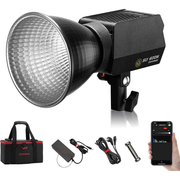 IFOOTAGE SL1 60DN LED Video Light, 70W Continuous LED Lighting with 5600K Daylight with Bag, CRI 98  Brightness 12200lux @1m, 8 Light Effects，APP Control for Video Recording, Outdoor Shooting