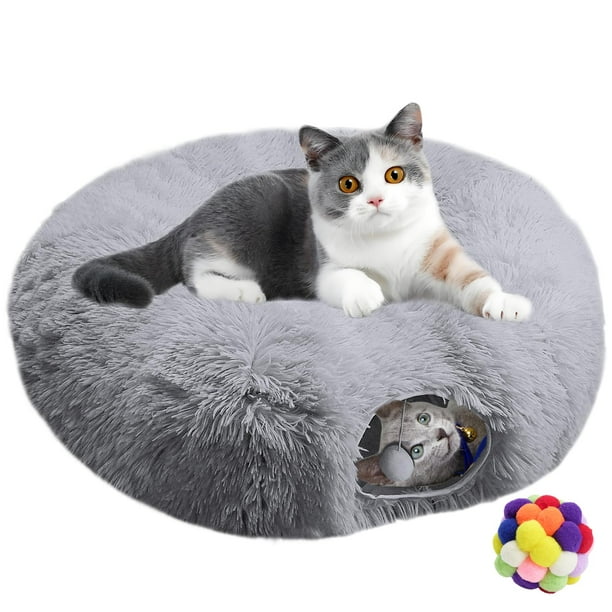 Cama tipo túnel para gatos Naielfopet para interiores con tapete para árbol de Navidad
