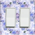 thumbnail image 1 of Metal Light Switch Wall Plate Outlet Cover (Coffee Mocha Espresso Chocolate Shake Cupcake Macaron Flower Bouquet Blue Bow - Double Rocker), 1 of 2