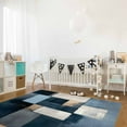 thumbnail image 2 of Area Rugs Indoor Non-Slip Rectangle Rug 2x3 Ft Abstract Color Block Grey Blue Brown Oil Painting Style Rug Rubber Backing Floor Mats Non Shedding Home Decor Carpet for Entryway Living Room, 2 of 8