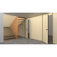 thumbnail image 3 of Invisible Solid Hidden Door with Handle | Planum 0010 Light Oak with Black Hidden Frame 24" x 80" Left-hand Outswing Black Frame | Concealed Hinges Lock Handle | Modern Frameless Doors, 3 of 6