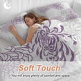thumbnail image 5 of Purple White Bedding 3 Piece Duvet Cover Set Twin Size, Abstract Grey Chrysanthemum Flower Floral Soft Microfiber Comforter Cover with Zipper Closure & Pillowcases, FadeResistant Quilt Cover, 5 of 9