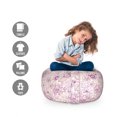 thumbnail image 2 of Floral Storage Toy Bag Chair, Shabby Form Vintage Flower Motifs in Soft Toned Essence Beauty Nature Design, Stuffed Animal Organizer Washable Bag, Small Size, Fuchsia Pale Pink, by Ambesonne, 2 of 3