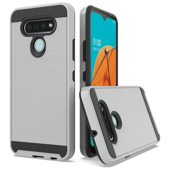 GSA Brushed #2 Hybrid Case for LG K51 - Silver/Black