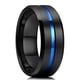 thumbnail image 1 of Anillo de dragón celta de acero inoxidable con borde biselado y ranura roja para hombre de 8mm a la moda, anillo de fibra de carbono rojo con incrustaciones de circón, anillo de boda para hombre Dengxun unisex, 1 of 2