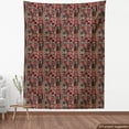 thumbnail image 4 of Ambesonne Ethnic Fabric by the Yard Upholstery, Oriental Floral Motif Print, 2 Yards, Raspberry Beige Black, 4 of 5