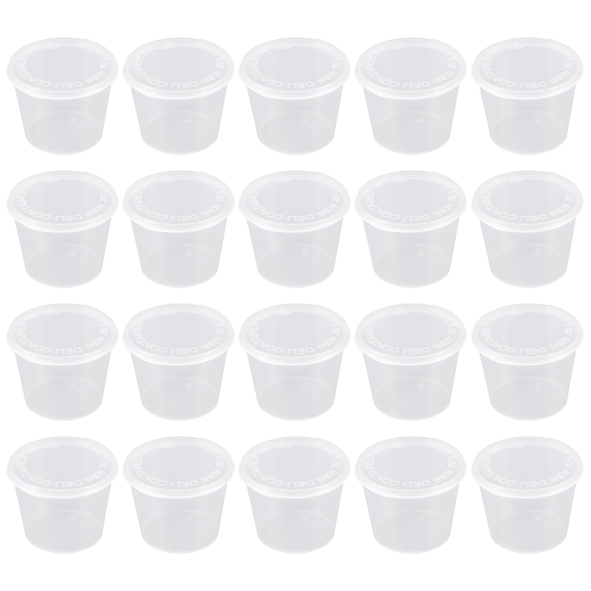 50PCS 40ml Disposable Plastic Portion Cups Clear Portion Container with Lids for Jelly Yogurt Mousses Sauce