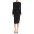 thumbnail image 1 of Rebecca Vallance Vestido Midi de Terciopelo Leopardo para Mujer, Negro, 8, 1 of 2