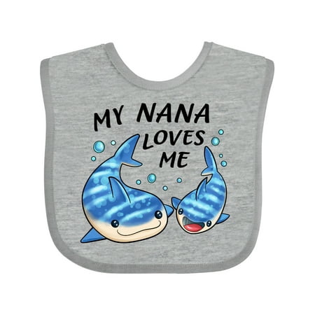 

Inktastic My Nana Loves Me- Whale Shark Gift Baby Boy or Baby Girl Bib