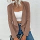 thumbnail image 2 of Chaqueta de oficina de manga larga delgada con solapa y cremallera sólida para mujer Pompotops  qwe19218, 2 of 9