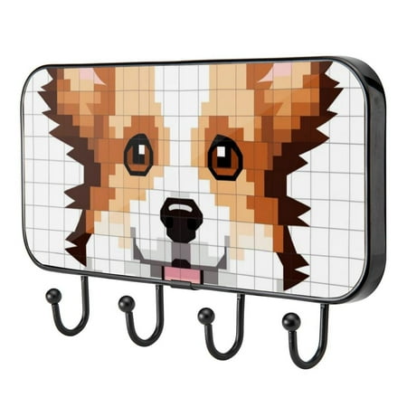 

Pixel Dog Pet Animal Self Adhesive Towel Coat Wood Iron Hooks for Home Keys Door Outdoor Home Improvement Utility Hook