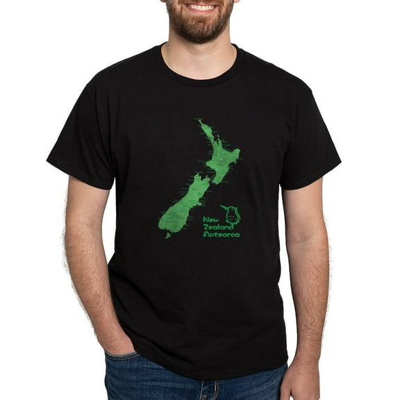 CafePress - New Zealand Map Dark T Shirt - Men's Classic Graphic Cotton T-Shirt