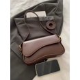 thumbnail image 4 of Women's Brown Shoulder Bag with Minimalist Flap Design, 4 of 8