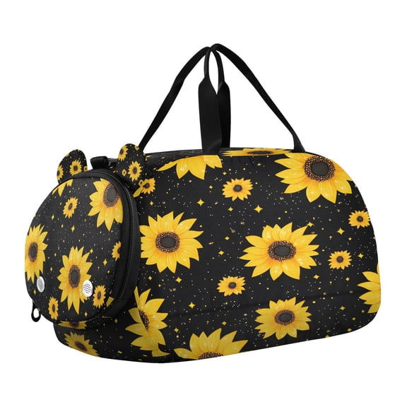 DIXRUYEE Sunflower Star Scale Duffel Bag With Ventilated Shoe Pocket & Adjustable Strap for Gym, Dance & Travel