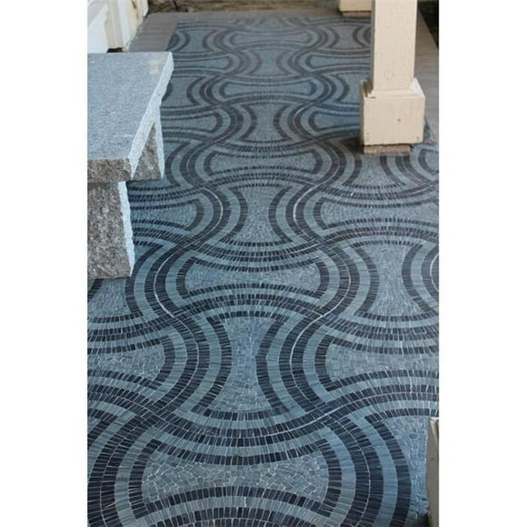 Intrend Tile LS007-C Mélange de Mosaïque de Pierre Naturelle de Verrouillage Curvy - Gris et Noir