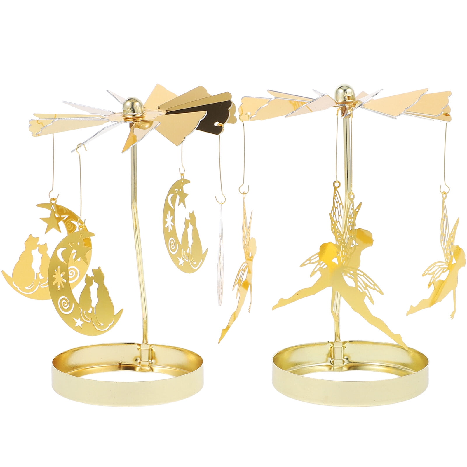Rotating Candle Holder 2pcs Rotary Candle Holder Metal Flying Tea