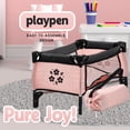 thumbnail image 4 of Dolls To Play Baby Doll Nursery Playset, 4-Piece Doll Furniture Set with Bed, Carrier, High Chair, Rocking Seat and Storage Bag, Pink, 4 of 8