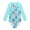 Turquoise, variant on Little Girl Rashguard Swimsuit,Long Sleeves One-Piece Swimsuits ,Sizes 2-8Y