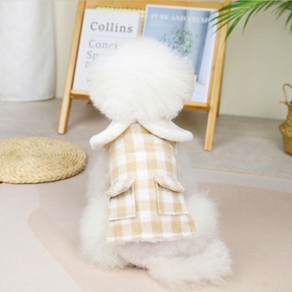 Yidarton 2022 Small Fragrant Woolen Cloth Clothes Cloth Fur Dog Clothes Fashion Princess Pet Dog Clothes yellow
