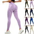 thumbnail image 2 of Anti Cellulite 3D Leggings for Women Butt Lifting Tummy Control High Waisted Compression Resistance Band Yoga Pants Light Purple XL, 2 of 4