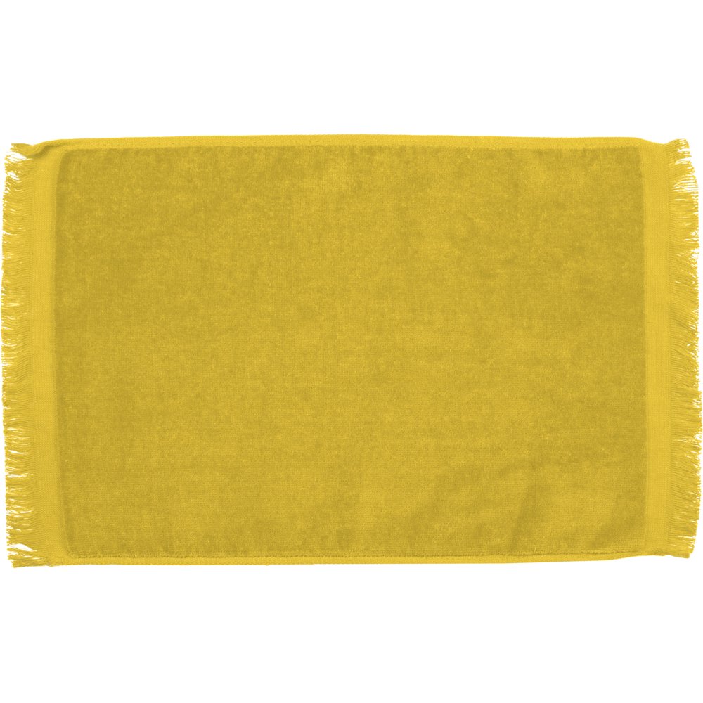 Premium Fringed Velour Fingertip TowelYellowSet of 12 Towels