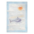 thumbnail image 2 of World Explorer Helicopter Flatwoven Polyester Indoor Anti-Skid Kids' Area Rug , 5'7" X 8'9", Cerulean Blue, 2 of 13