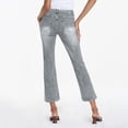 thumbnail image 5 of Wutalume Low Rise Jeans for Women Wide Leg Straight Cut, Stretch Denim with Pockets, Loose Fit Comfort for Casual Wear,Gray M, 5 of 7