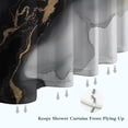 thumbnail image 6 of Black Gray Gold Marble Pattern Shower Curtain 36"x72" ,Bathroom Decorative Shower Curtains Set with 12 Hooks,Modern Waterproof Washable Shower Curtain, 6 of 6