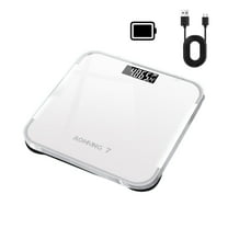 Dnogom Rechargeable Digital Bathroom Body Weight Scale, 10.24x10.24" Tempered Glass Scale with LCD Display for Health Fitness Tracking