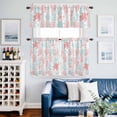 thumbnail image 2 of Red Aqua Coastal Kitchen Curtains Sets for Windows 36 Inch Length, Sea Turtle Nautical Coral Summer Beach Rod Pocket Window Treatments Tier Curtains and Valances Set for Bedroom/Bathroom, 2 of 8
