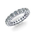 thumbnail image 1 of Natural 4.00Ct Round Cut Diamond Shared Prong Gallery Women's Anniversary Wedding Eternity Band Ring Solid 14k White Gold I SI2, 1 of 3
