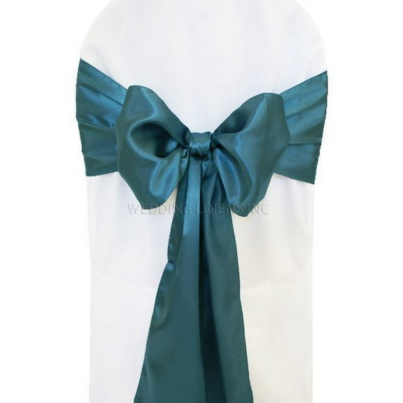 Wedding Linens Inc. (10pcs) 8" x 108" Satin Chair Sashes Chair Sash Bow ties for Wedding Party Catering Banquet Decoration Events - Serene