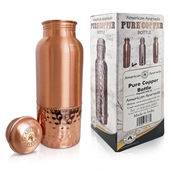 Botella de agua American Ayurveda 600ml cobre puro sin juntas a prueba de fugas