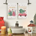thumbnail image 2 of Pink Xmas Tree Truck Christmas Kitchen Towels Dish Towels, 18x26 Inch Holiday Ho Ho Ho Winter Decoration Hand Towels Set of 2, 2 of 6