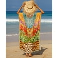thumbnail image 3 of Edolynsa Bohemian Print Kaftan Plus Size Bathing Suit Cover Up for Women Elegant Beach Dress Loose Loungewear, 3 of 9