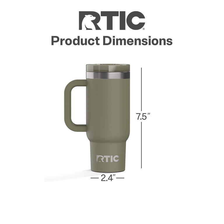 RTIC 16 oz Ceramic Lined Road Trip Tumbler, Leak-Proof Covered