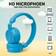 thumbnail image 5 of WIGACH Kids Headphones Wired for School HD Mic Stereo Sound Foldable Headphones for Online Study, 3.5mm Jack Wired Cord On-Ear Headset for Pad PC Phones Tablet Etc - ALL Blue, 5 of 6