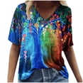 thumbnail image 2 of SMihono Hauts pour Femmes Été Décontracté Mode Féminine T-shirt Imprimé Manches Courtes Blouse Col Rond Hauts Décontractés T-shirt Oversize pour Femmes 2023, 2 of 4