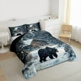 thumbnail image 3 of Castle Fairy Wildlife Bear Bedding Comforter Set 2pcs for Kids Teenagers Adults,Winter Snowflakes Cabin Twin Comforter Sets Microfiber,Jungle Woodland Animal Breathable Bedding Set, 3 of 8