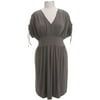 Women's Plus Cinched-Sleeve V-Neck Jersey Dress