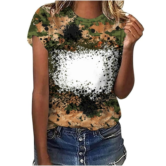 GERsome Women's Oversized Tie Dye Shirts Crewneck Short Sleeve T Shirt Casual Summer Tee Tops