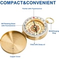thumbnail image 4 of 2 Pack Classic Pocket Style Copper Clamshell Compass Waterproof Luminous Compass Camping Gear Survival Gear, 4 of 5
