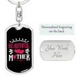 thumbnail image 2 of Beautiful Mother Mom Stainless Steel or 18k Gold Premium Swivel Dog Tag Keychain, 2 of 8