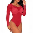 thumbnail image 2 of WCJM Mesh Chemise for Women Negligee Style Nightgown with Sheer Fabric Flowing Nightie for Comfortable Sleep or Lounge(Red), 2 of 6
