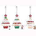 thumbnail image 3 of 3pcs Christmas Tree Accessories Colorful Wooden Pendant Cartoon Christmas Tree Pendant, 3 of 5